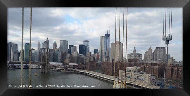 Bridges Of New York Framed Print by Malcolm Snook