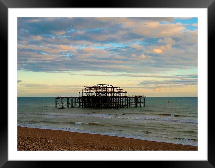Brighton West Pier Framed Mounted Print by Malcolm Snook