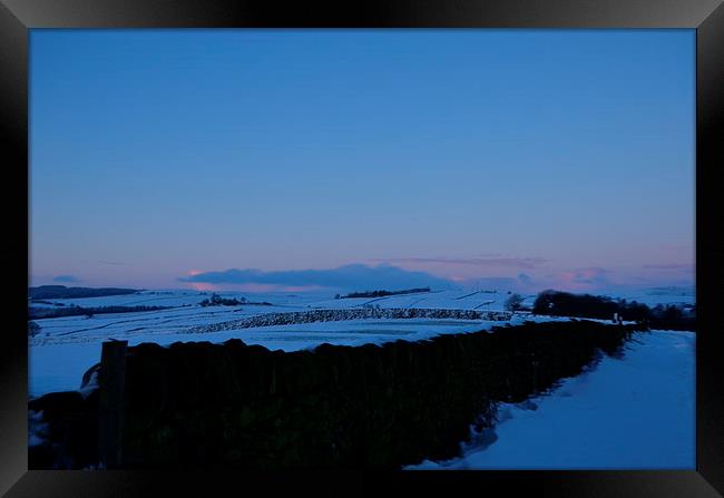  Snowy Dawn In Yorkshire Framed Print by Malcolm Snook