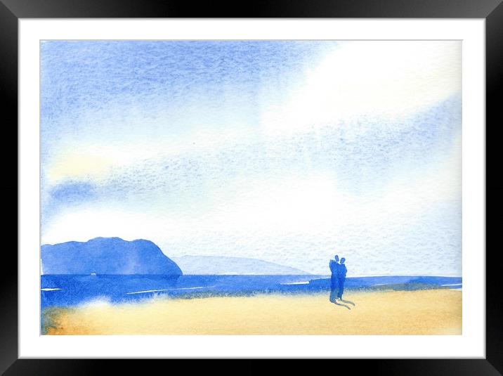 On The Beach Framed Mounted Print by Malcolm Snook