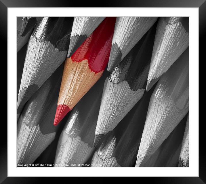 Red Pencil Framed Mounted Print by Stephen Birch