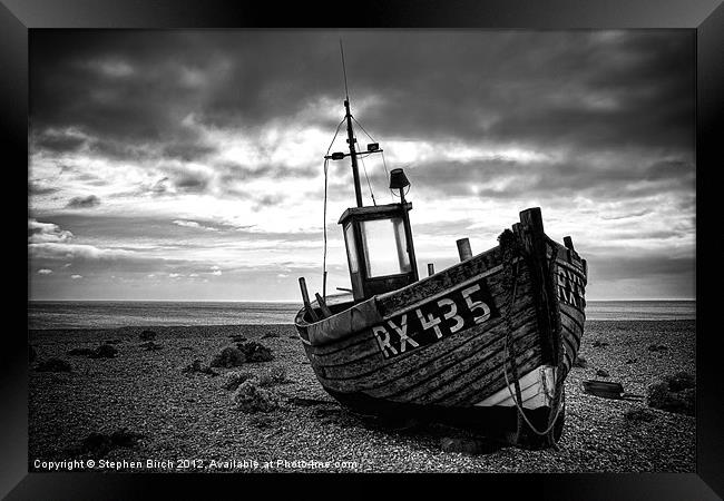 Fishing Boat at Dungeness, Kent Framed Print by Stephen Birch