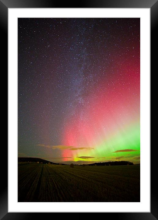 Milky way aurora Framed Mounted Print by Graeme  Whipps