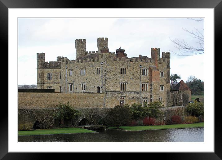 leeds castle over the moat Framed Mounted Print by Martyn Bennett