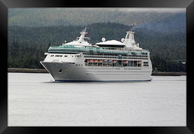 cruise ship leaving port Framed Print by Martyn Bennett