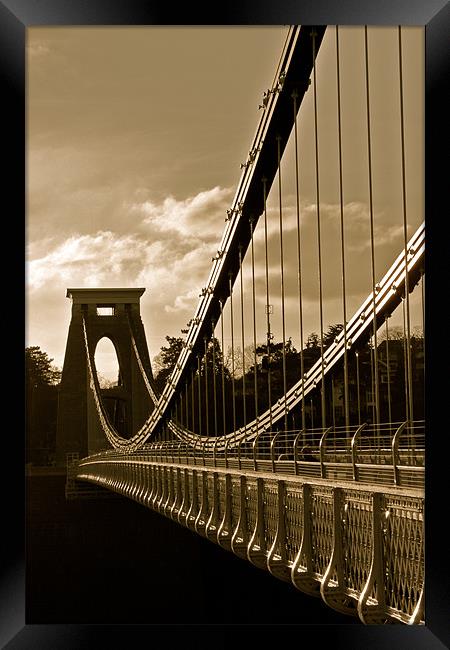 Golden Clifton Bridge Framed Print by Luke Ellen