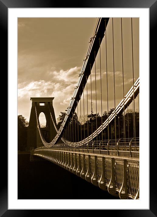 Golden Clifton Bridge Framed Mounted Print by Luke Ellen