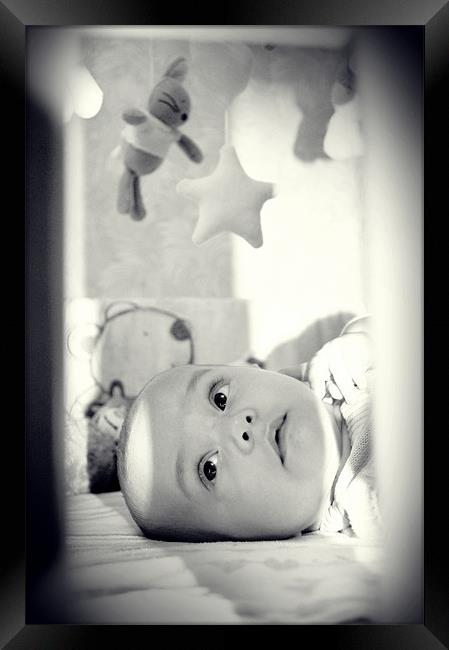 cute dreaming baby Framed Print by Nataliya Lazaryeva