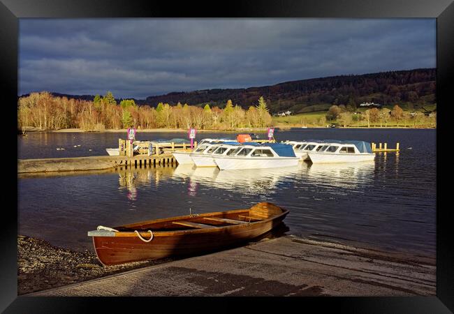 Coniston Boats Framed Print by Darren Galpin