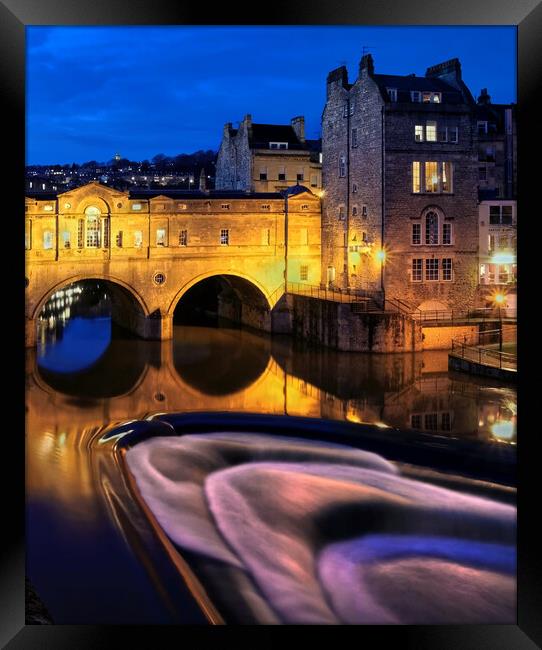 Pulteney Bridge and River Avon in Bath  Framed Print by Darren Galpin