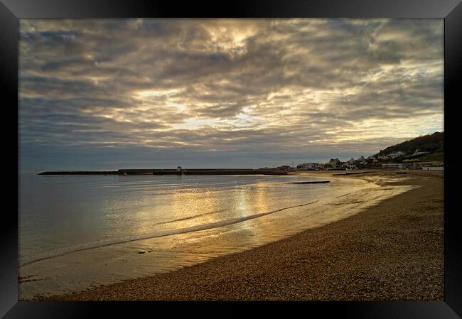 Lyme Regis Sunset    Framed Print by Darren Galpin