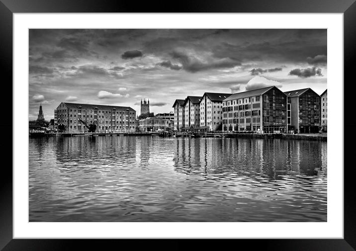 Gloucester Docks and Cathedral   Framed Mounted Print by Darren Galpin