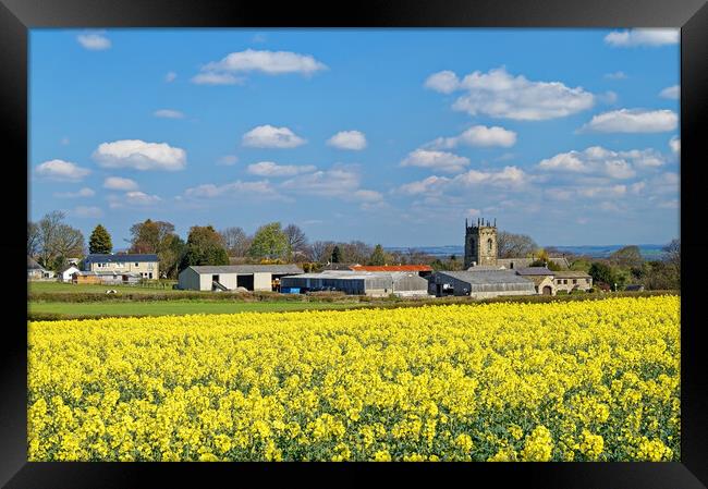 Woolley rapeseed and village Framed Print by Darren Galpin