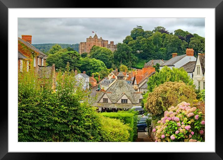 Dunster Village and Castle Exmoor Somerset Framed Mounted Print by Darren Galpin