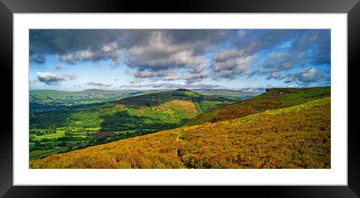 Bamford Edge and Win Hill  Panorama Framed Mounted Print by Darren Galpin