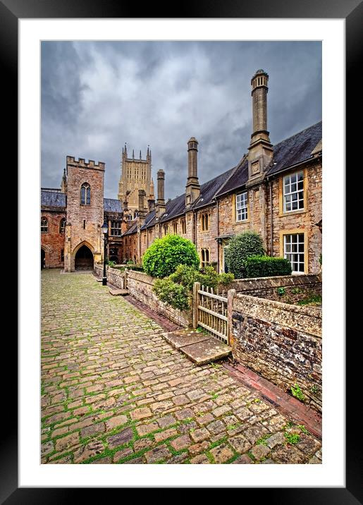 Vicars Close and Wells Cathedral Framed Mounted Print by Darren Galpin