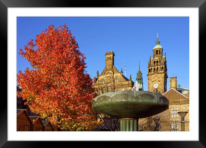 Sheffield Town Hall in Autumn Framed Mounted Print by Darren Galpin