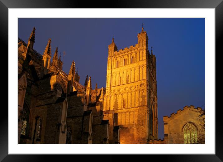 Exeter Cathedral at Night  Framed Mounted Print by Darren Galpin