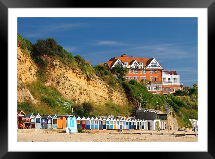 Grand Hotel and Beach Huts Framed Mounted Print by Darren Galpin