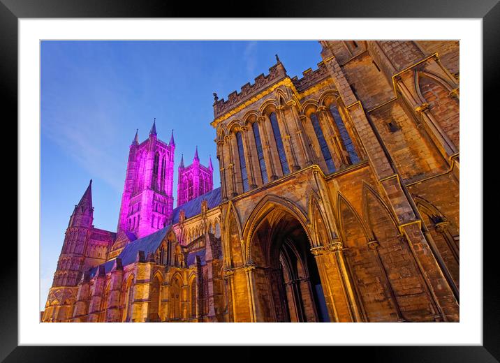 Lincoln Cathedral with Advent Colours Framed Mounted Print by Darren Galpin