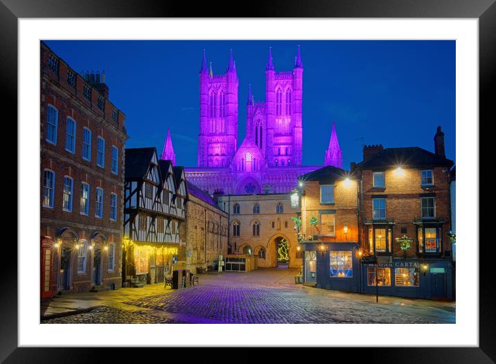 Lincoln Cathedral and Castle Square Framed Mounted Print by Darren Galpin