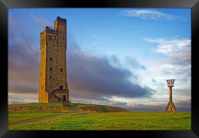 Victoria Tower and Millennium Beacon, Castle Hill Framed Print by Darren Galpin