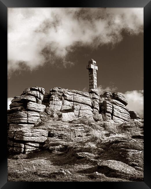 Brat Tor & Widgery Cross Framed Print by Darren Galpin