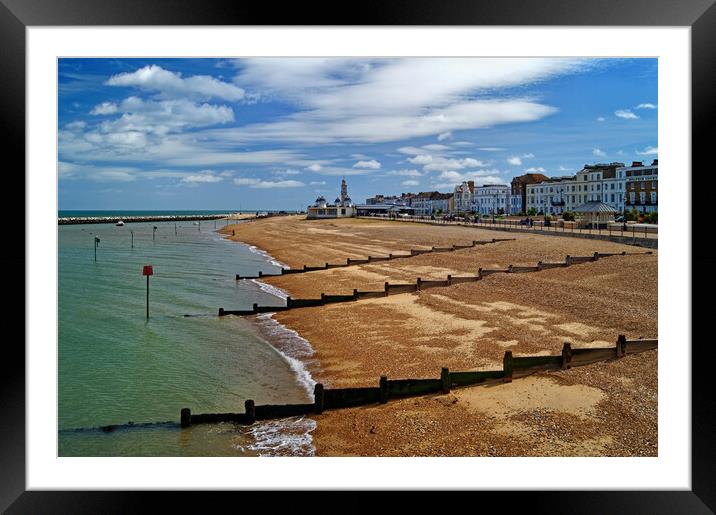 Herne Bay Seafront and Beach Framed Mounted Print by Darren Galpin