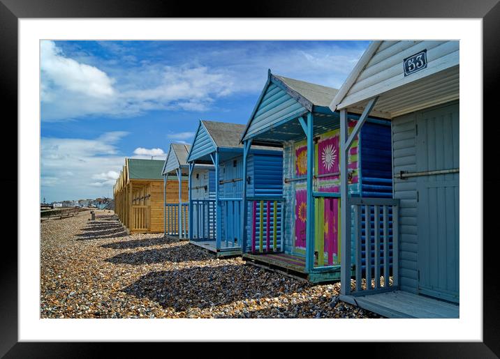 Beach Huts at Herne Bay Framed Mounted Print by Darren Galpin