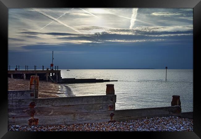 Whitstable Beach Sunset Framed Print by Darren Galpin