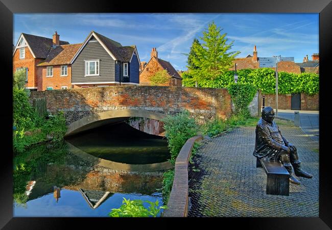 Dave Lee Statue, Canterbury Framed Print by Darren Galpin