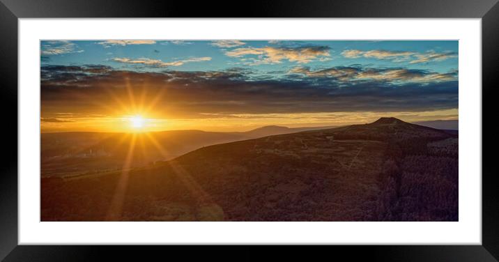 Win Hill Sunset Framed Mounted Print by Darren Galpin