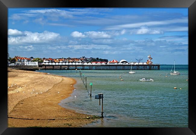 Herne Bay Pier and Beach Framed Print by Darren Galpin