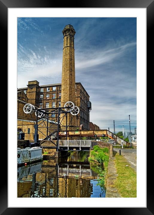 Turnbridge Mill and Lift Bridge, Huddersfield Framed Mounted Print by Darren Galpin