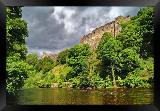 Richmond Castle and River Swale Framed Print by Darren Galpin