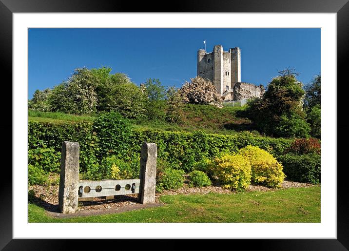 Conisbrough Castle and Stocks Framed Mounted Print by Darren Galpin