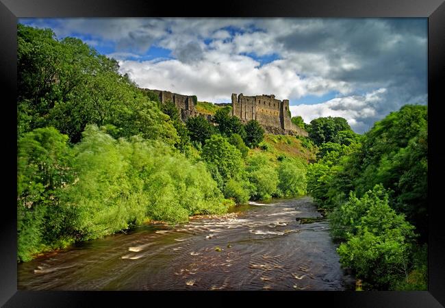 Richmond Castle and River Swale Framed Print by Darren Galpin