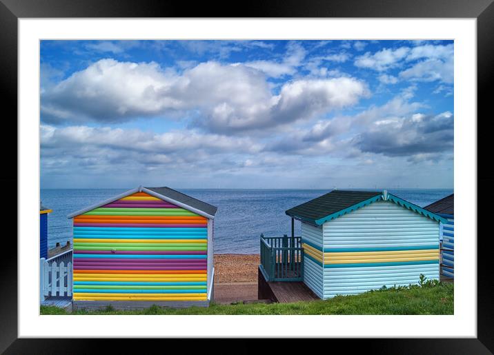 Tankerton Beach Huts  Framed Mounted Print by Darren Galpin
