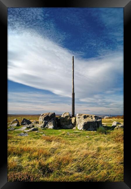 Stanage Pole, Peak District    Framed Print by Darren Galpin
