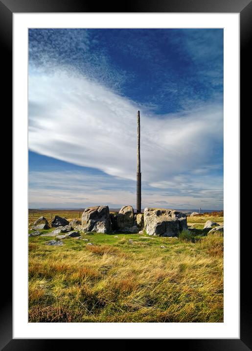 Stanage Pole, Peak District    Framed Mounted Print by Darren Galpin