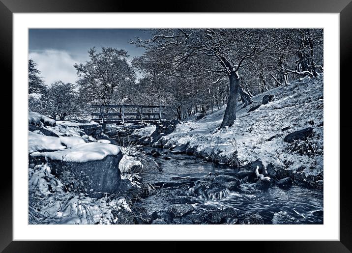 Burbage Brook in Winter  Framed Mounted Print by Darren Galpin