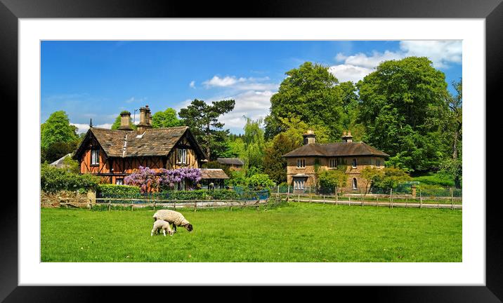 Edensor Cottages and Countryside Framed Mounted Print by Darren Galpin