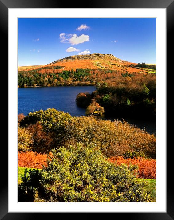 Burrator Reservoir and Sheeps Tor    Framed Mounted Print by Darren Galpin