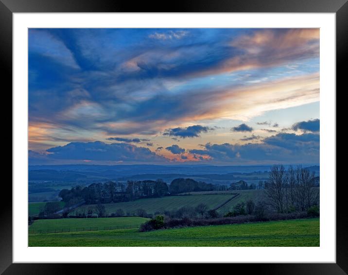 Barnsley Landscape at Sunset Framed Mounted Print by Darren Galpin