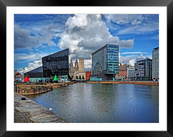 Canning Dock Reflections, Liverpool Framed Mounted Print by Darren Galpin