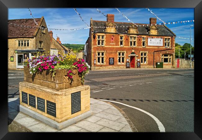 Beaminster Square and Red Lion Framed Print by Darren Galpin