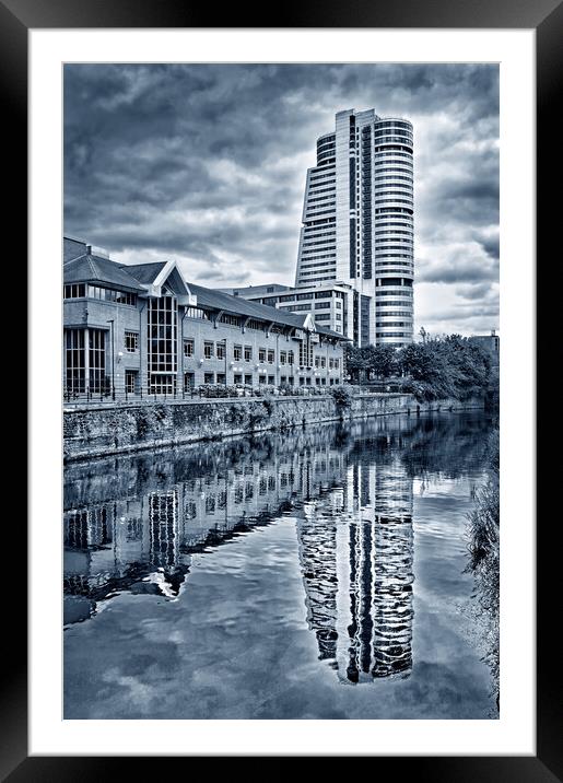 Bridgewater Place and River Aire in Leeds   Framed Mounted Print by Darren Galpin
