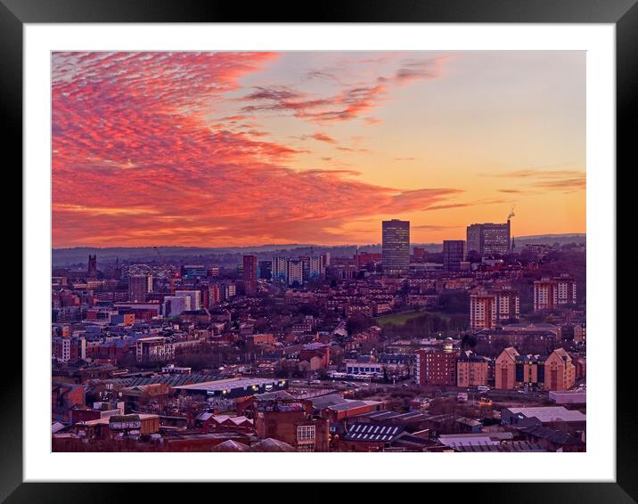  Sheffield City Centre at Sunset Framed Mounted Print by Darren Galpin