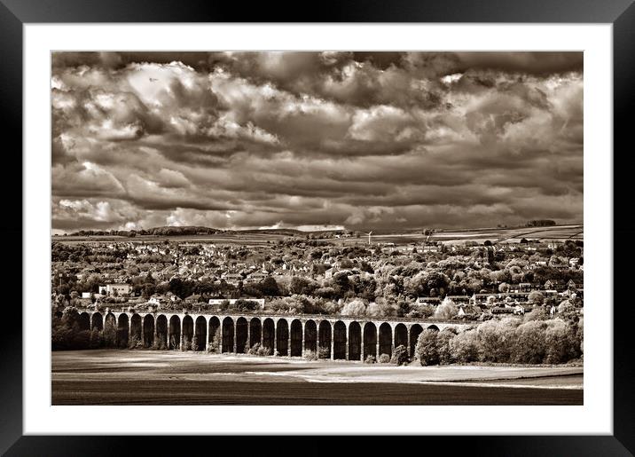 Penistone Viaduct and Town Framed Mounted Print by Darren Galpin