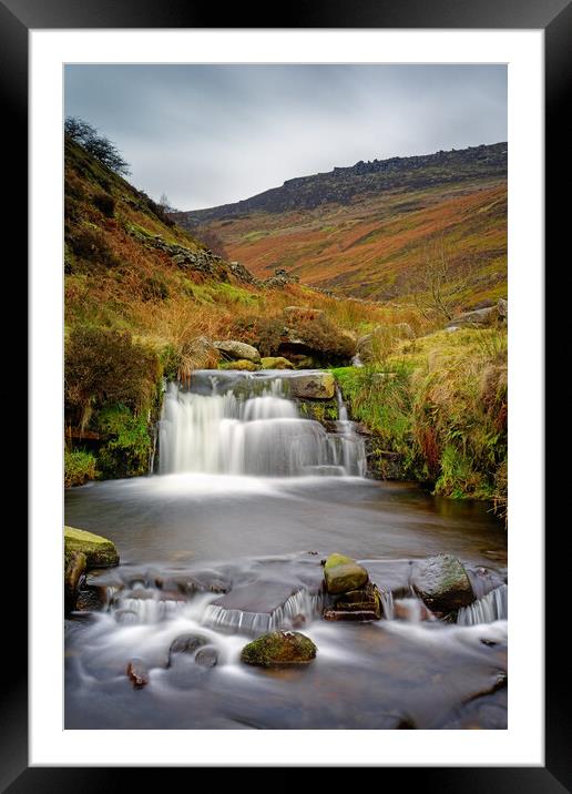 Grindsbrook Waterfalls   Framed Mounted Print by Darren Galpin